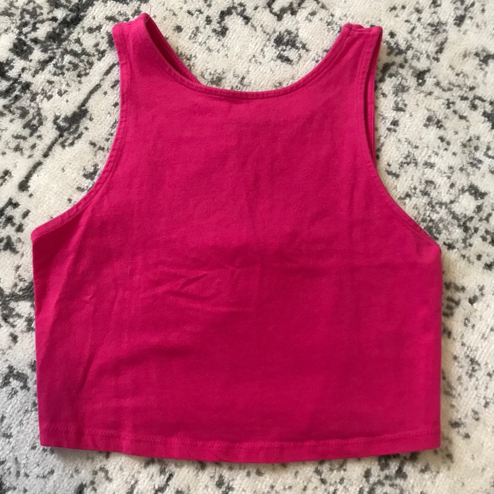 Pink crop with bow on back